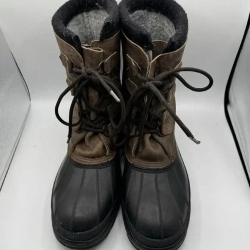 Men’s LL Bean Leather Waterproof Hunting Fishing Boots - Size 12 - Picture 8 of 10